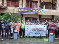 Polres lahat Mumentum Hari Bhayangkara Ke 78  Tahun Isi Dengan Giat Bhakti Sosial