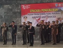 PJ.Bupati Lahat Pembina Upacara Pengukuhan Anggota Paskibraka Lahat ke 79 Tahun 2024