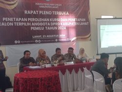 150 Personil Polres Lahat, Polda Sumsel Diterjunkan Kawal Rapat Pleno KPUD Lahat.